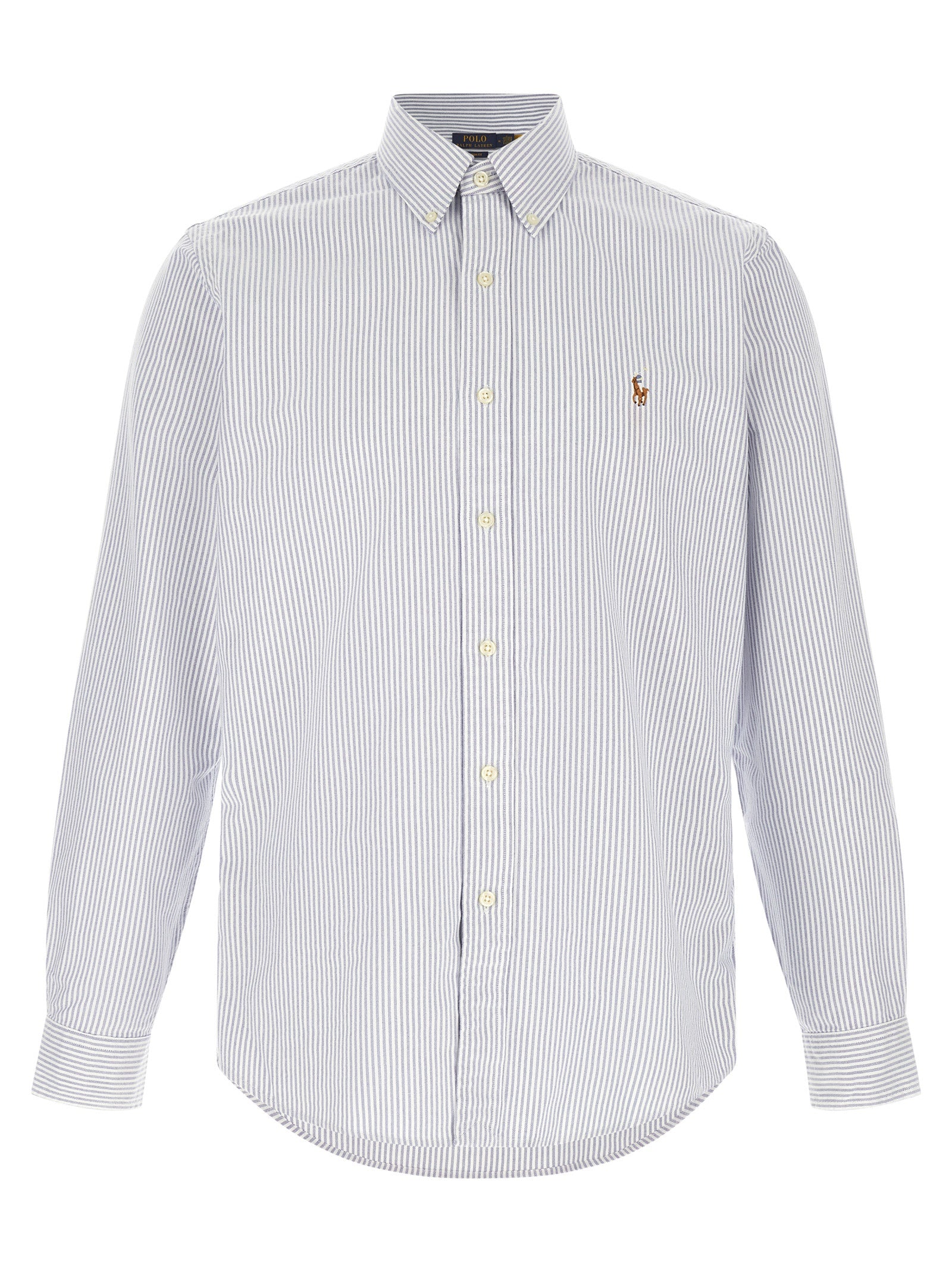 Shirt by Polo Ralph Lauren for men in cotton multicolor, patterned & striped features an polished silhouette, showcasing a sophisticated split button-down-collar neckline and long-sleeve detail for a truly polished finish.