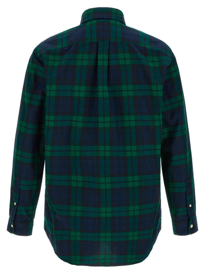 Shirt by Polo Ralph Lauren for men in cotton green, multicolor, navy, patterned & tartan features an polished silhouette, showcasing a sophisticated button-down-collar neckline and detail for a truly polished finish.
