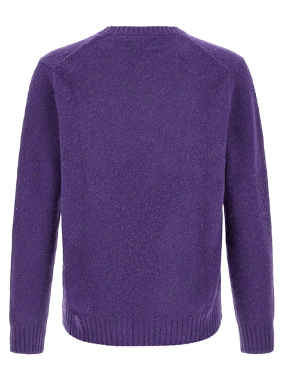 Cardigan by Polo Ralph Lauren for men in cashmere cream & purple showcases a luxurious silhouette, meticulously detailed with a sophisticated and for a refined finish.