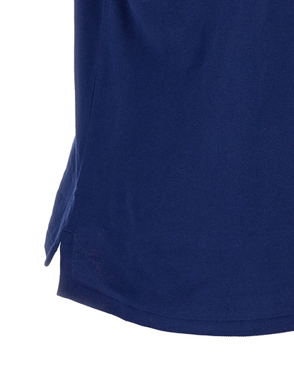 Polo Shirt by Polo Ralph Lauren for men in cotton blue presents a crisp silhouette, artfully detailed with a crisp and crisp .