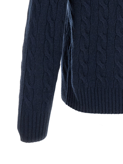 Cardigan by Polo Ralph Lauren for men in cashmere navy & red features an impeccable silhouette, showcasing a sophisticated and detail for a truly impeccable finish.