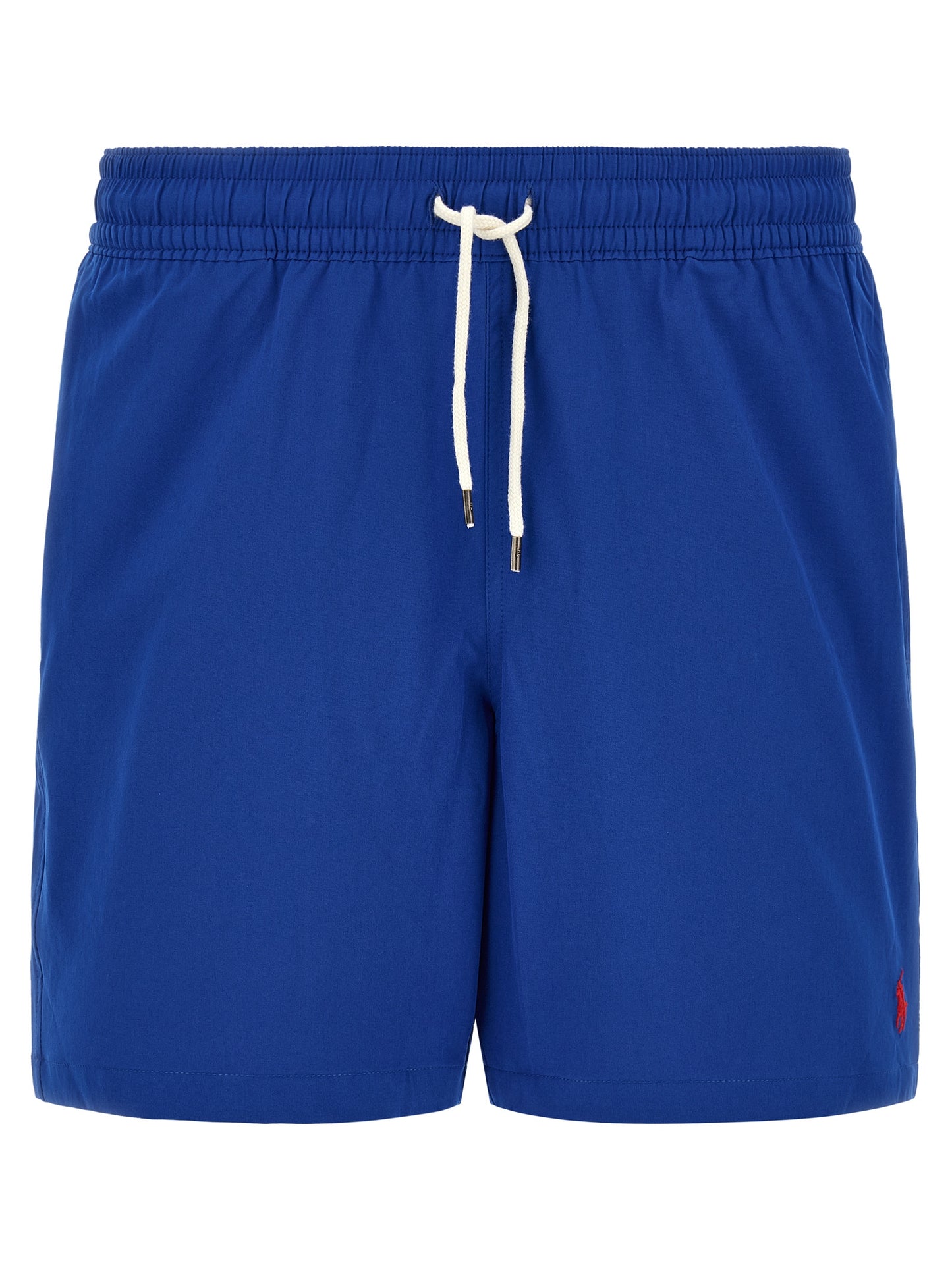 Swim Shorts from Polo Ralph Lauren for men in stretch polyester blue features an sleek silhouette, showcasing the distinct style of the Pony Men's Stretch Polyester Swim Shorts collection.