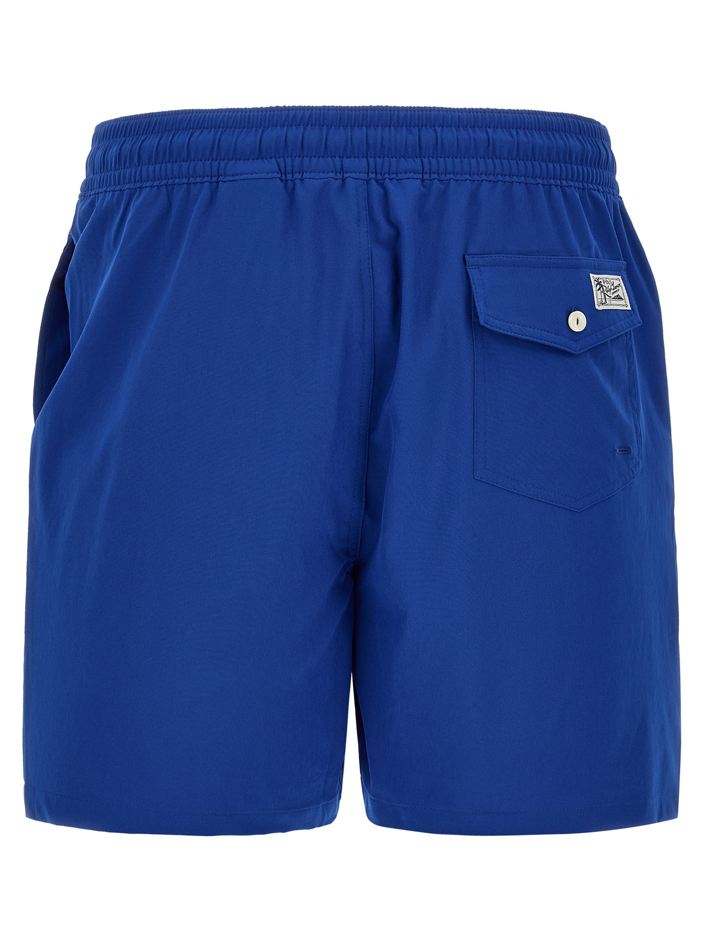 Swim Shorts by Polo Ralph Lauren for men in stretch polyester blue showcases a contemporary silhouette, artfully capturing the essence of the contemporary Pony Men's Stretch Polyester Swim Shorts design for a sophisticated look.