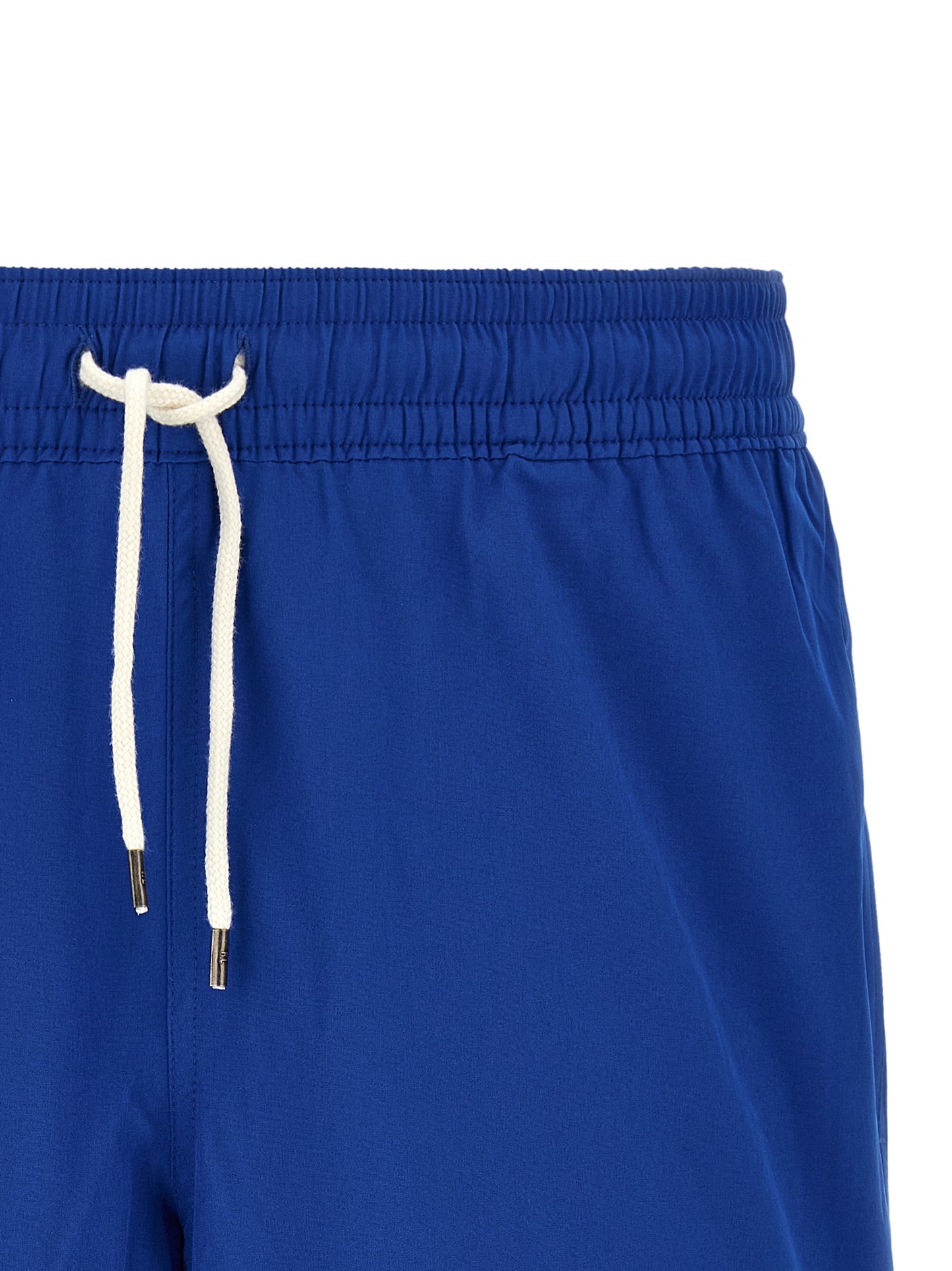 Swim Shorts by Polo Ralph Lauren for men in stretch polyester blue features a resort ready silhouette, capturing the beach-ready style of the Pony Men's Stretch Polyester Swim Shorts collection.