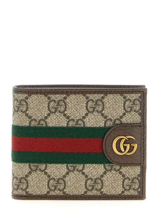 Cardholder Wallet by Gucci for men in polyamide polyethylene polyurethane leather beige, brown, gold, green, red & monogram showcases a enchanting silhouette, artfully detailed with the signature style of the Gg Ophidia Polyamide Polyethylene Polyurethane Leather Cardholder Wallet and functional card-organization.