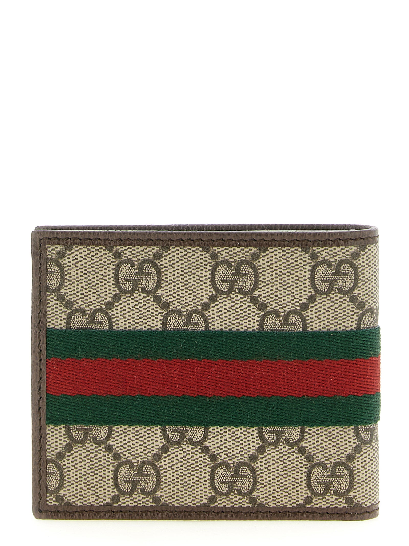 Cardholder Wallet by Gucci for men in polyamide polyethylene polyurethane leather beige, brown, gold, green, red & monogram showcases a distinguished silhouette, artfully capturing the essence of the distinguished Gg Ophidia Polyamide Polyethylene Polyurethane Leather Cardholder Wallet design with functional card-organization.