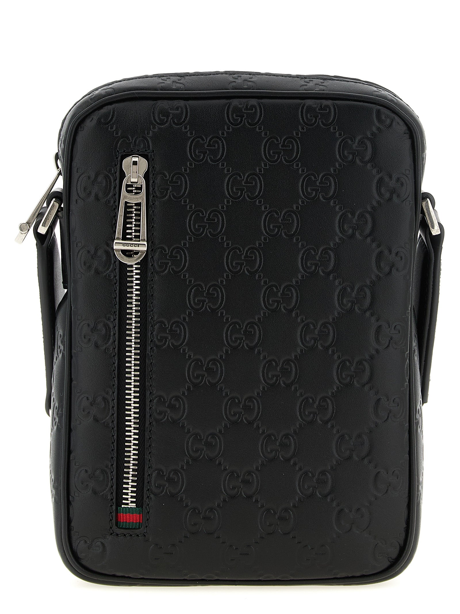 2-in-1 Shoulder & Crossbody Messenger Bag by Gucci for men in bos taurus calfskin leather black & patterned presents a on trend Gg Bos Taurus Calfskin Leather 2-in-1 Shoulder & Crossbody Messenger Bag design, featuring a secure zipper, ample , and on trend crossbody-strap, shoulder-strap & adjustable-strap for a on trend finish.