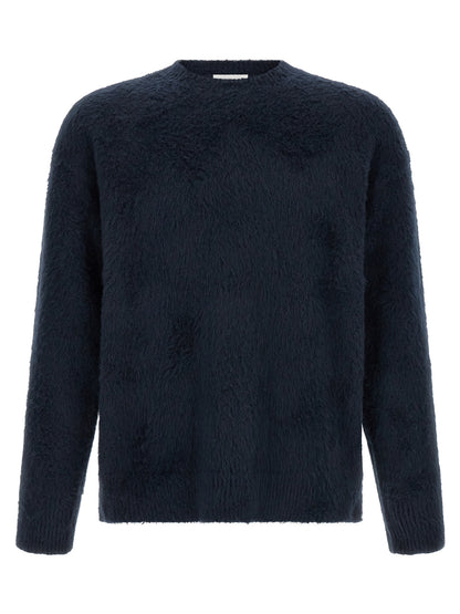 Cardigan by Roberto Collina for men in stretch polyamide cotton navy showcases a captivating silhouette, artfully detailed with a captivating and crew neckline for a truly sophisticated captivating look.