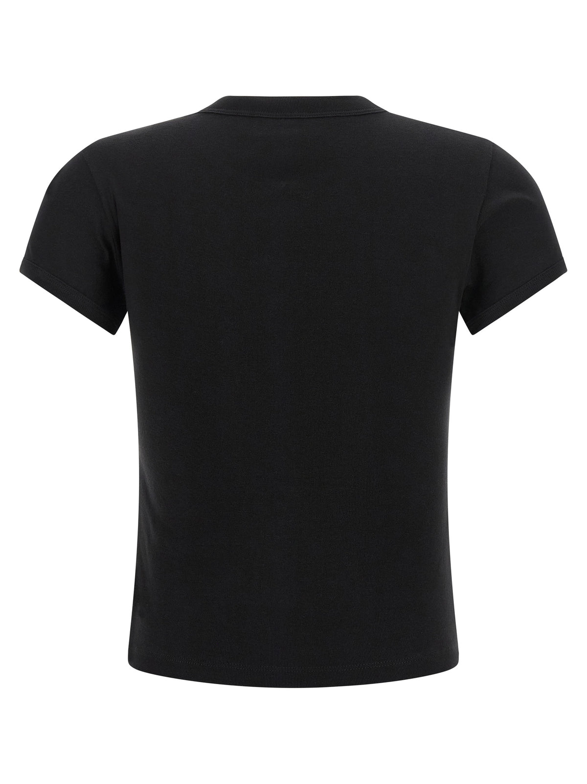 Saint Laurent Cassandre Women's Crew Neck Cotton Activewear T-Shirt - Black