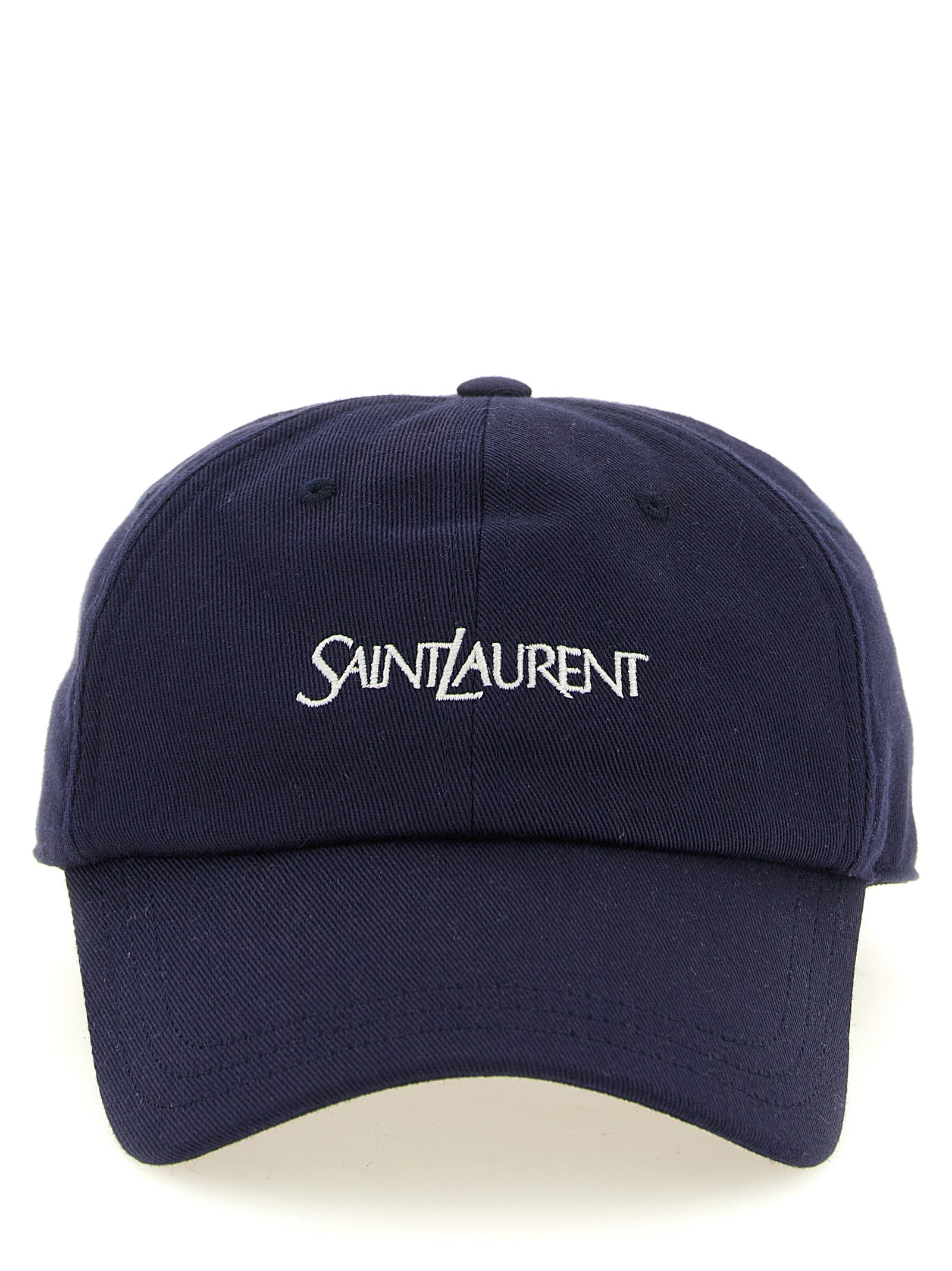 Baseball Cap by Saint Laurent for men in cotton navy features an artisanal silhouette, showcasing the artisanal Cotton Baseball Cap design with a refined, artisanal finish.