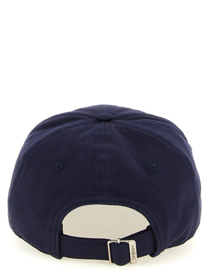 Baseball Cap by Saint Laurent for men in cotton navy features a distinguished silhouette, showcasing the distinguished design of the Cotton Baseball Cap for a sophisticated, elevated look.
