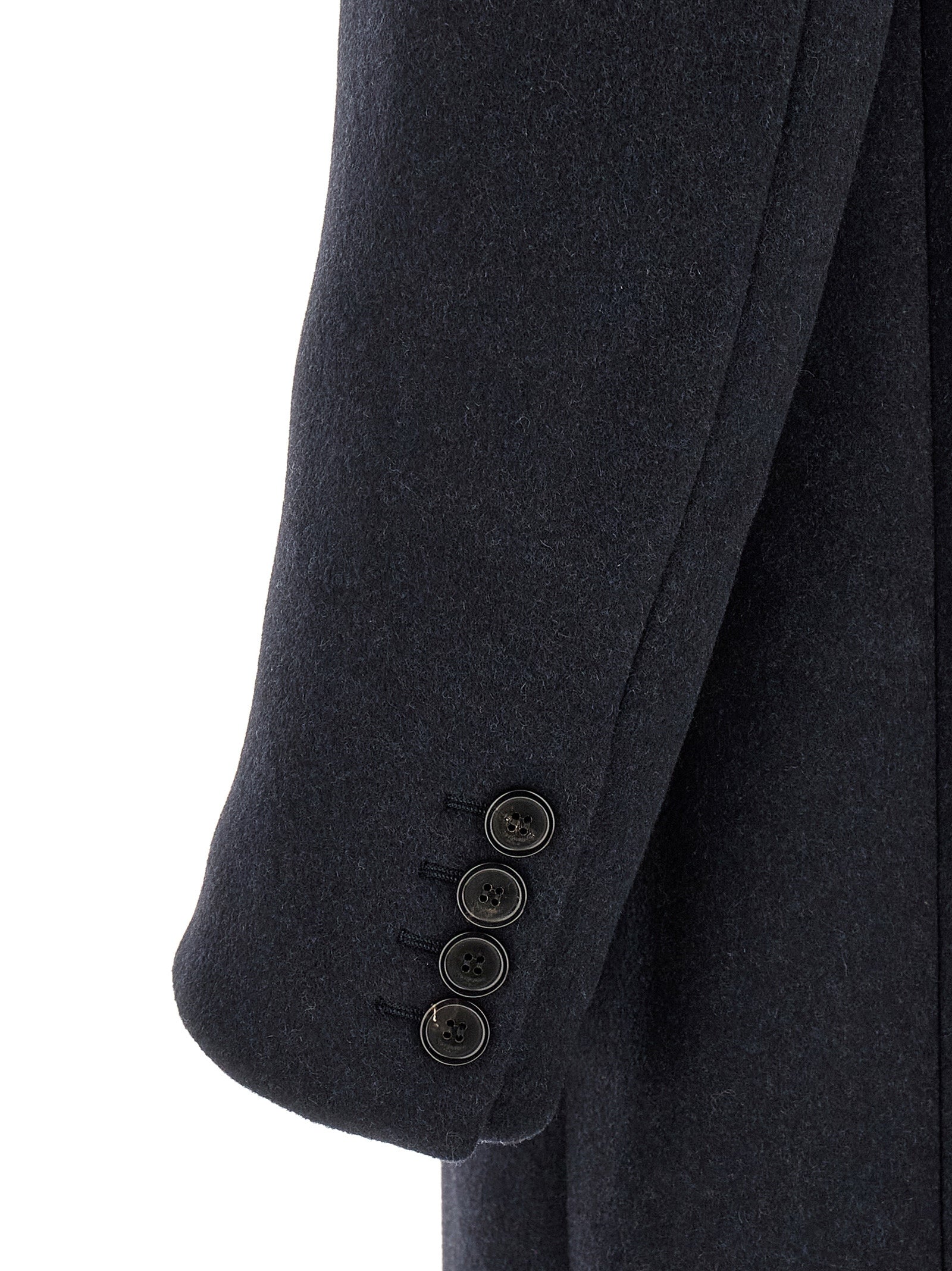 Overcoat by Saint Laurent for men in virgin wool navy features an satoral silhouette, showcasing a sophisticated and satoral pockets & insulated for a premium, timeless look.