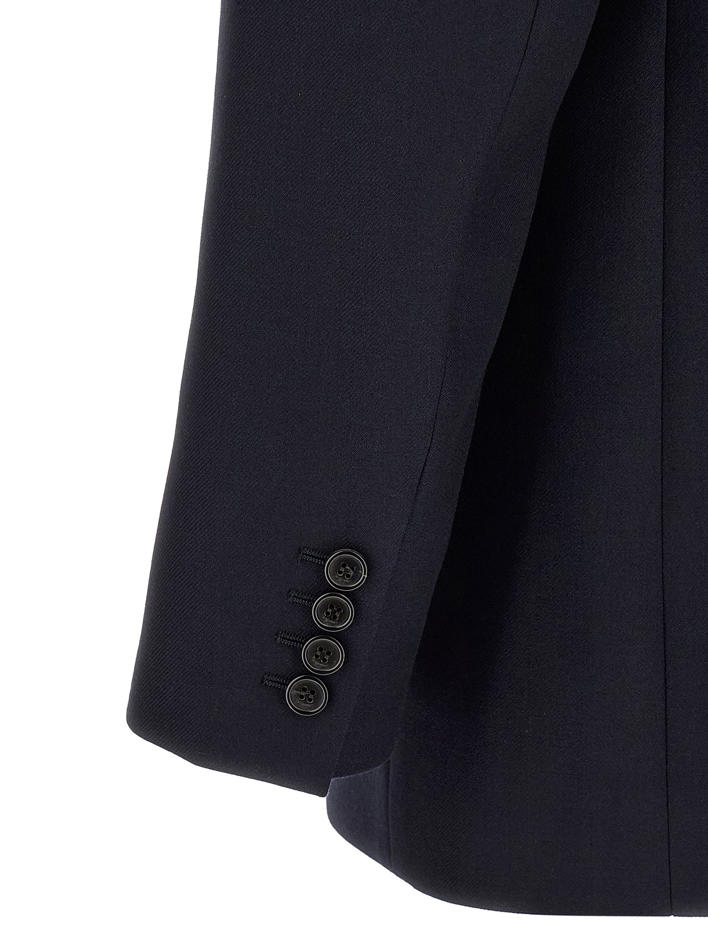 Blazer by Saint Laurent for men in wool navy showcases a polished silhouette, highlighted by a refined and polished for a sophisticated finish.