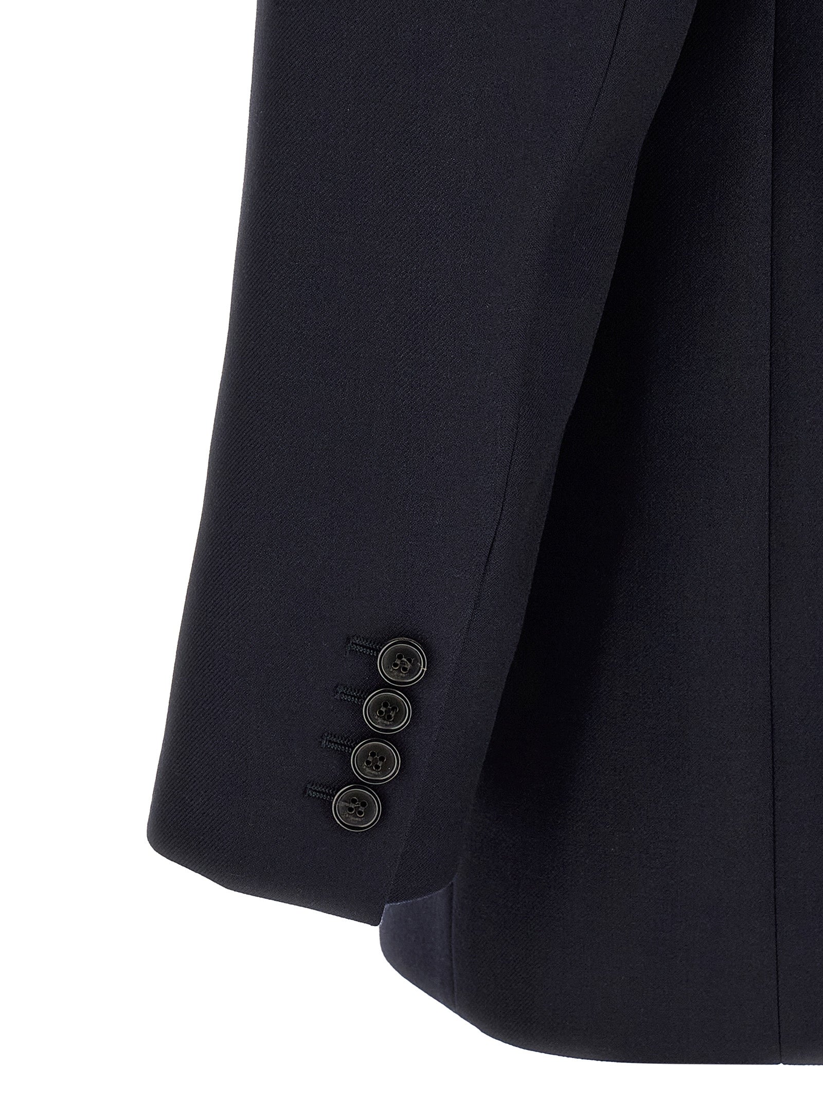 Blazer by Saint Laurent for men in wool navy showcases a polished silhouette, highlighted by a refined and polished for a sophisticated finish.