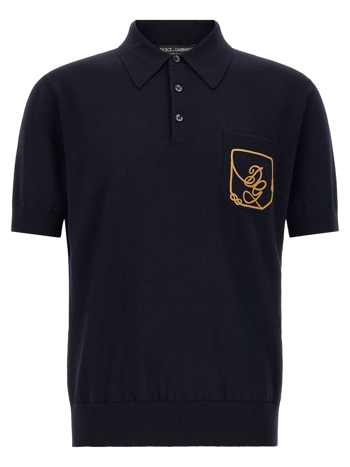 Dolce & Gabbana Men's Virgin Wool Polo Shirt - Dark Blue