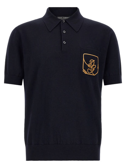Dolce & Gabbana Men's Virgin Wool Polo Shirt - Dark Blue