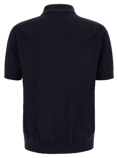 Dolce & Gabbana Men's Virgin Wool Polo Shirt - Dark Blue