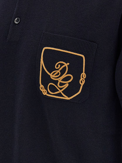 Dolce & Gabbana Men's Virgin Wool Polo Shirt - Dark Blue