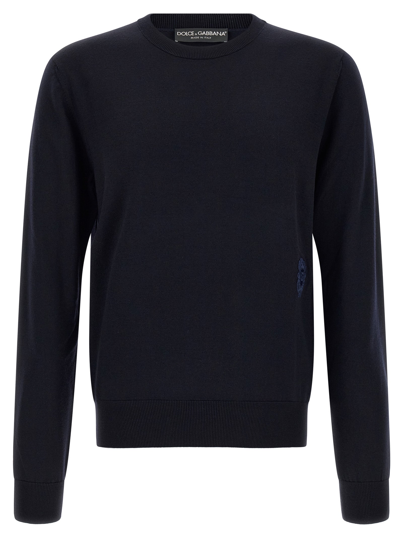 Cardigan by Dolce & Gabbana for men in virgin wool navy features a nuanced silhouette with a refined and nuanced detailing for a sophisticated look.