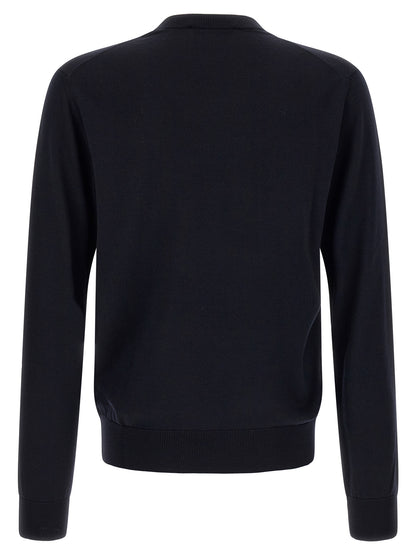 Cardigan by Dolce & Gabbana for men in virgin wool navy features an crisp silhouette, showcasing a sophisticated and detail for a truly crisp finish.
