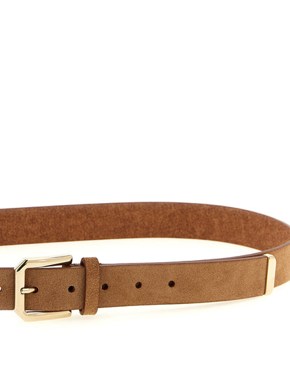 Belt by Brunello Cucinelli for men in bos taurus bull leather brown & gold presents a artisanal silhouette from the Bos Taurus Bull Leather Belt collection, showcasing an artisanal design and refined craftsmanship for a artisanal look.