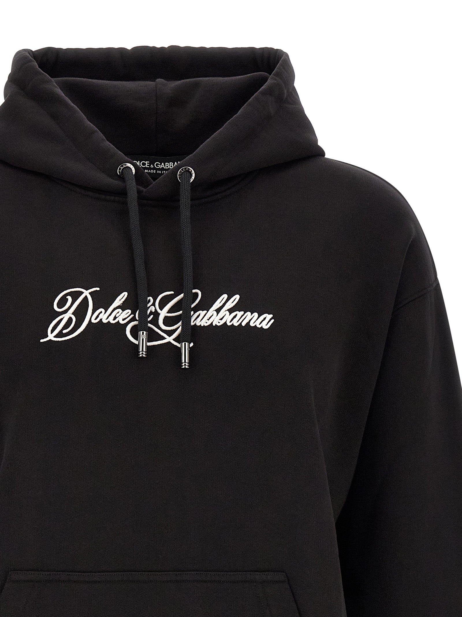 Sweatshirt by Dolce & Gabbana for men in cotton black features a unrivaled silhouette with a refined and unrivaled detailing for a sophisticated look.
