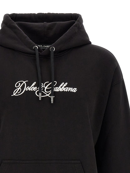 Sweatshirt by Dolce & Gabbana for men in cotton black features a unrivaled silhouette with a refined and unrivaled detailing for a sophisticated look.