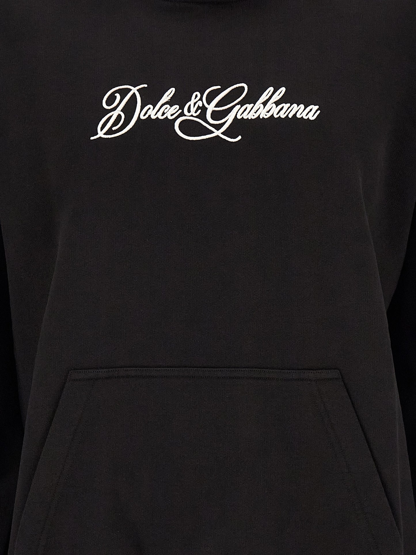 Sweatshirt by Dolce & Gabbana for men in cotton black features an provocated silhouette, detailed with a provocated and a refined for a sophisticated aesthetic.