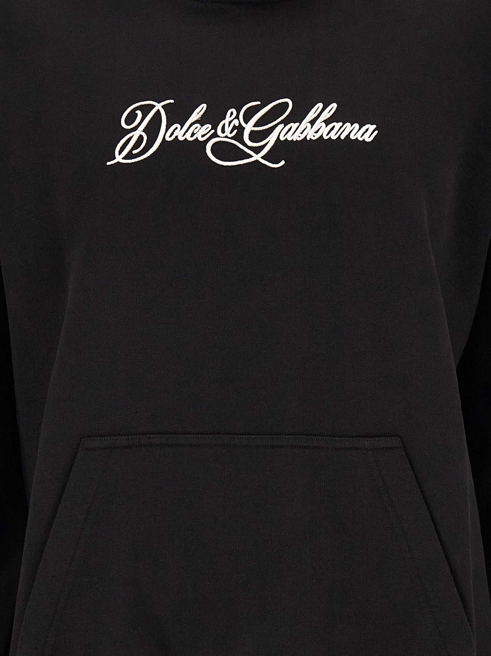 Sweatshirt by Dolce & Gabbana for men in cotton black features an provocated silhouette, detailed with a provocated and a refined for a sophisticated aesthetic.
