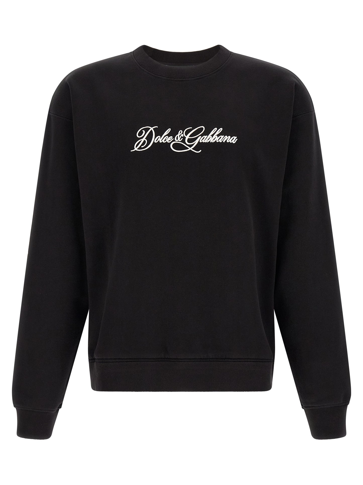Sweatshirt by Dolce & Gabbana for men in cotton black features an enviable silhouette, showcasing a premium and refined for a truly enviable finish.