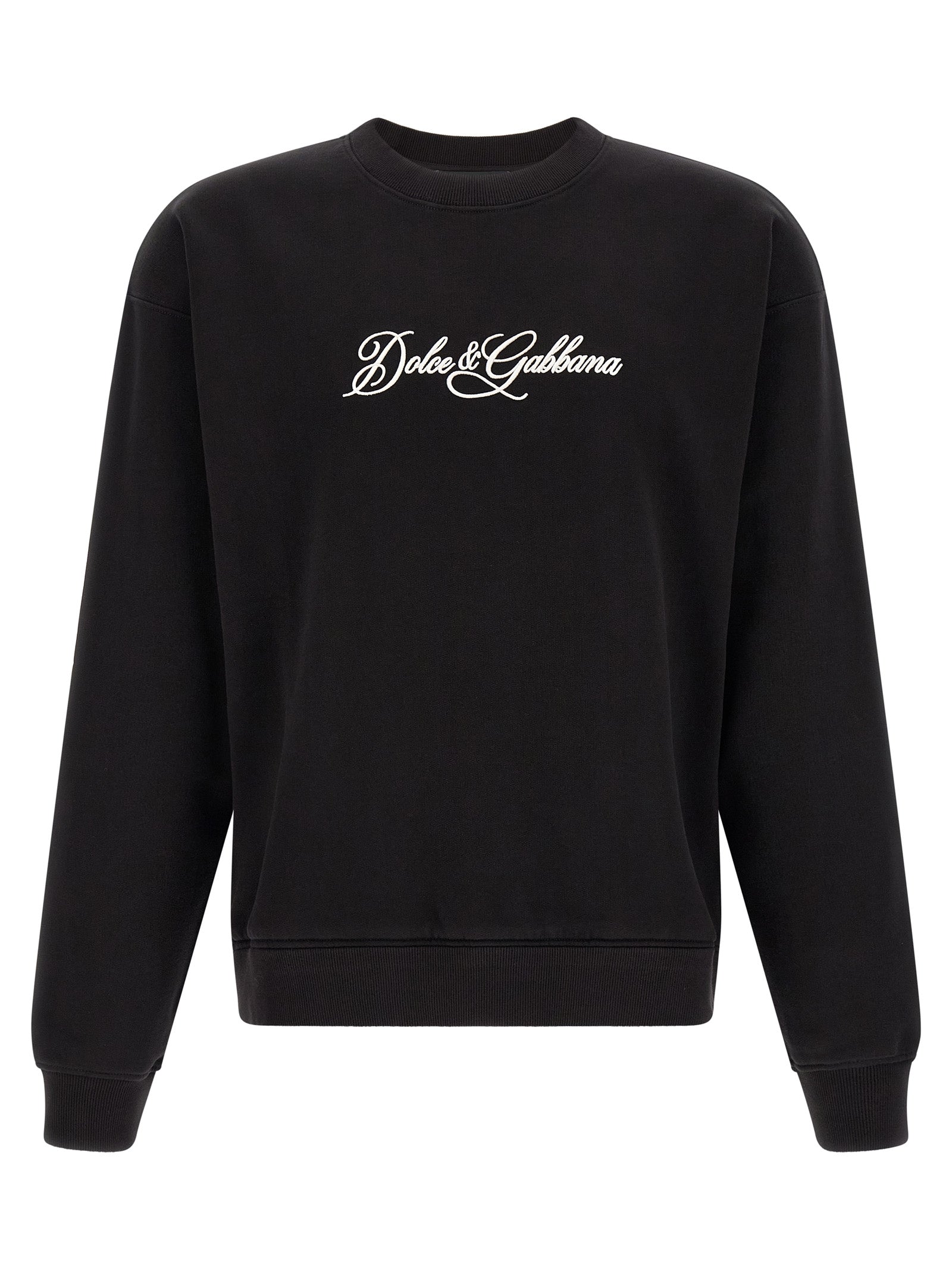 Sweatshirt by Dolce & Gabbana for men in cotton black features an enviable silhouette, showcasing a premium and refined for a truly enviable finish.