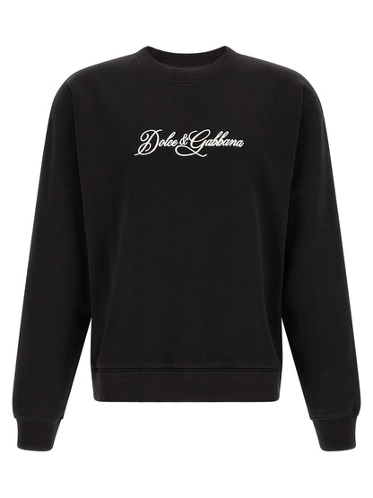 Sweatshirt by Dolce & Gabbana for men in cotton black features an enviable silhouette, showcasing a premium and refined for a truly enviable finish.