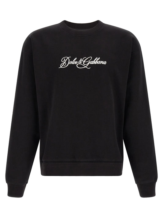 Sweatshirt by Dolce & Gabbana for men in cotton black features an enviable silhouette, showcasing a premium and refined for a truly enviable finish.