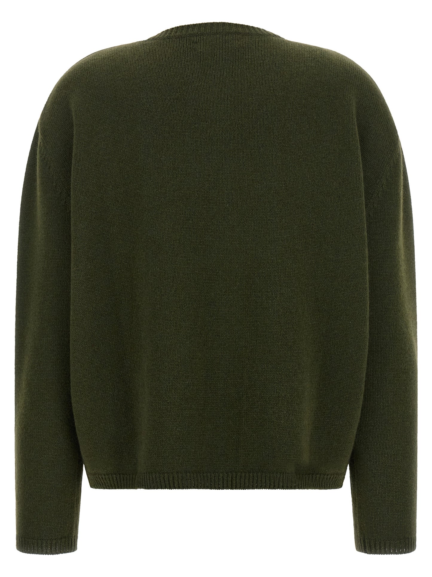 BE YOU Women's Relaxed Fit V Neck Cashmere Cardigan - Bicolour Green
