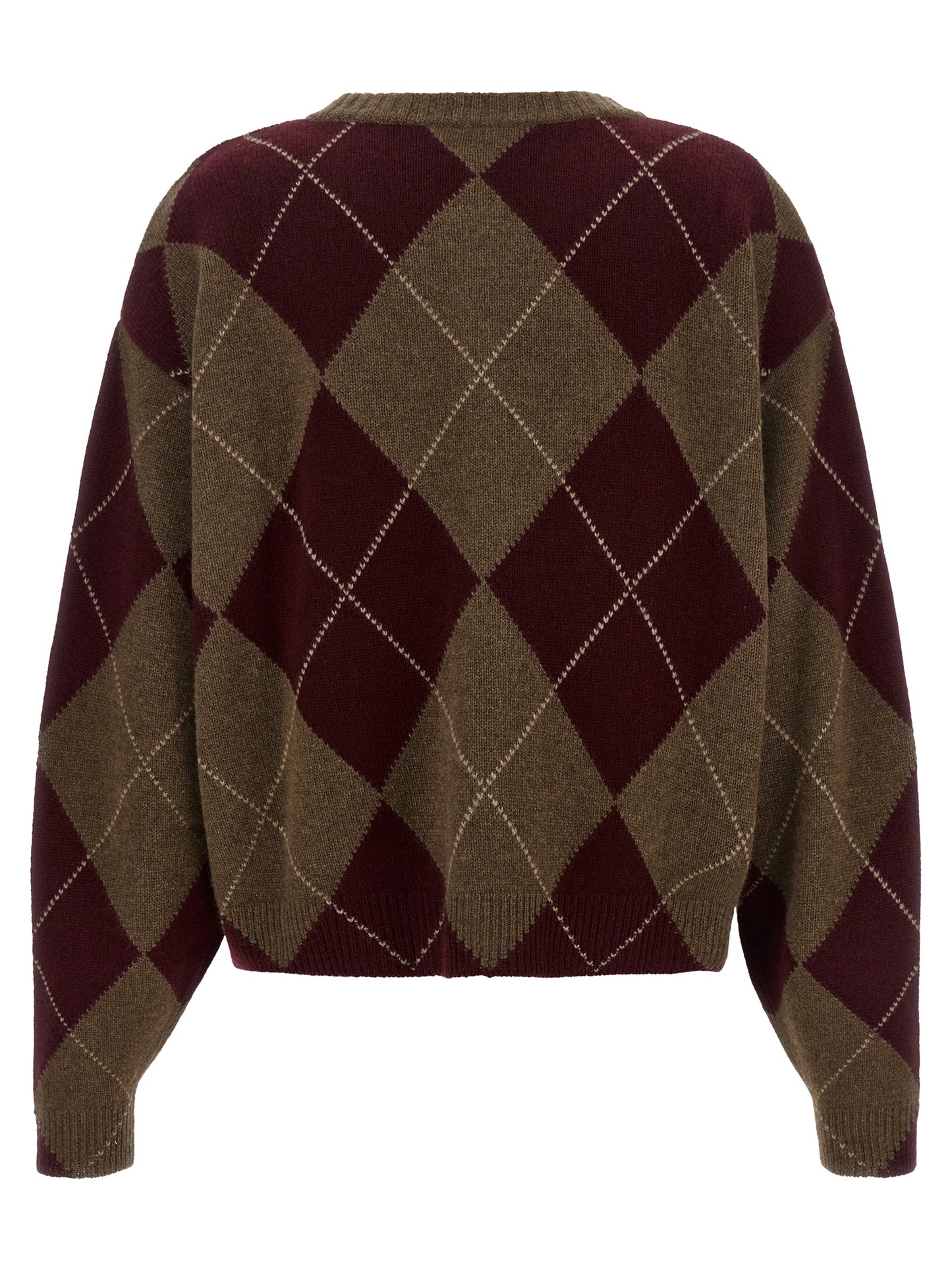 Cardigan by BE YOU for women in cashmere brown, burgundy, multicolor, pearl & patterned features an crisp silhouette, showcasing a sophisticated crew neckline and detail for a truly crisp finish.