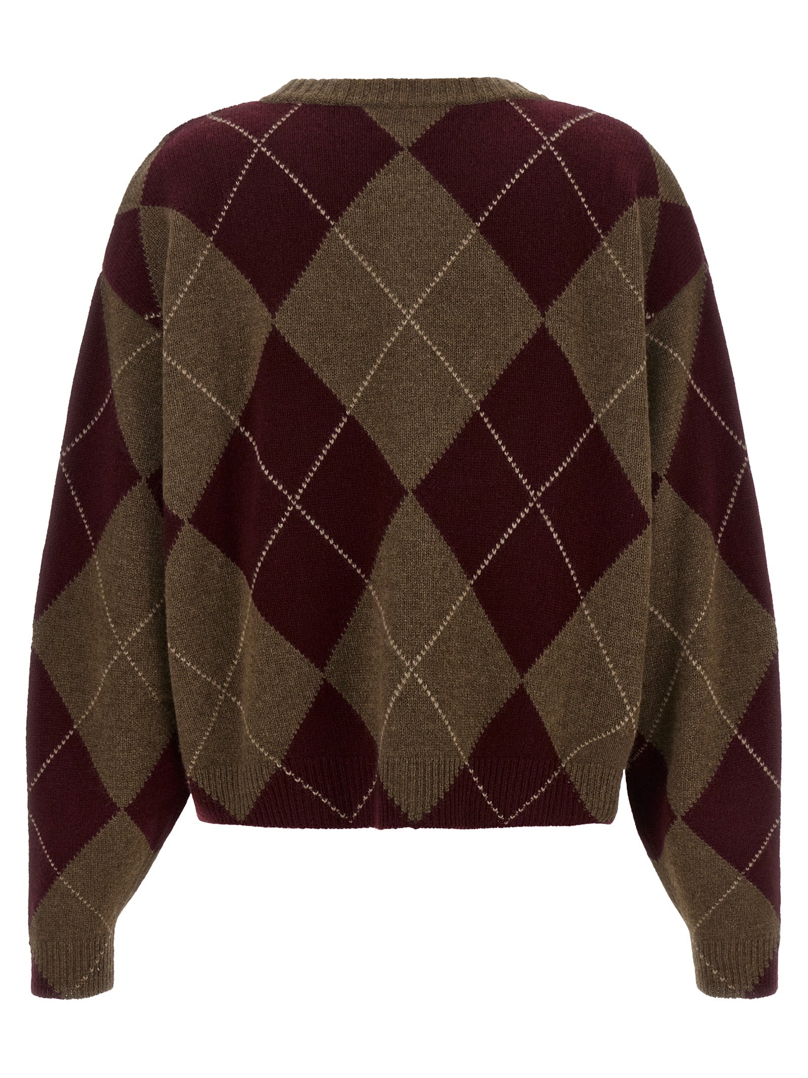 Cardigan by BE YOU for women in cashmere brown, burgundy, multicolor, pearl & patterned features an crisp silhouette, showcasing a sophisticated crew neckline and detail for a truly crisp finish.
