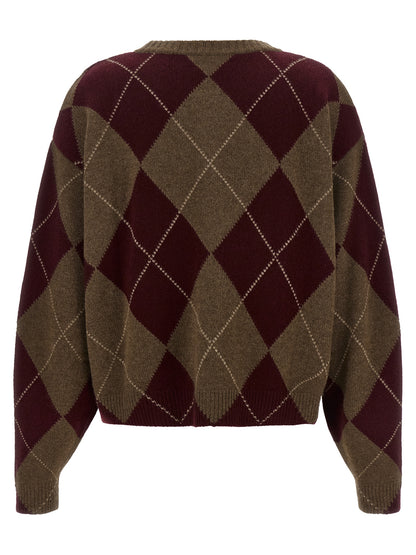 Cardigan by BE YOU for women in cashmere brown, burgundy, multicolor, pearl & patterned features an crisp silhouette, showcasing a sophisticated crew neckline and detail for a truly crisp finish.