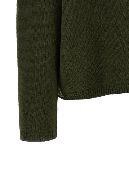 BE YOU Women's Relaxed Fit V Neck Cashmere Cardigan - Bicolour Green