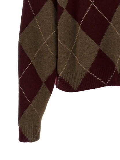 Cardigan by BE YOU for women in cashmere brown, burgundy, multicolor, pearl & patterned features an impeccable silhouette, showcasing a sophisticated and detail for a truly impeccable finish.