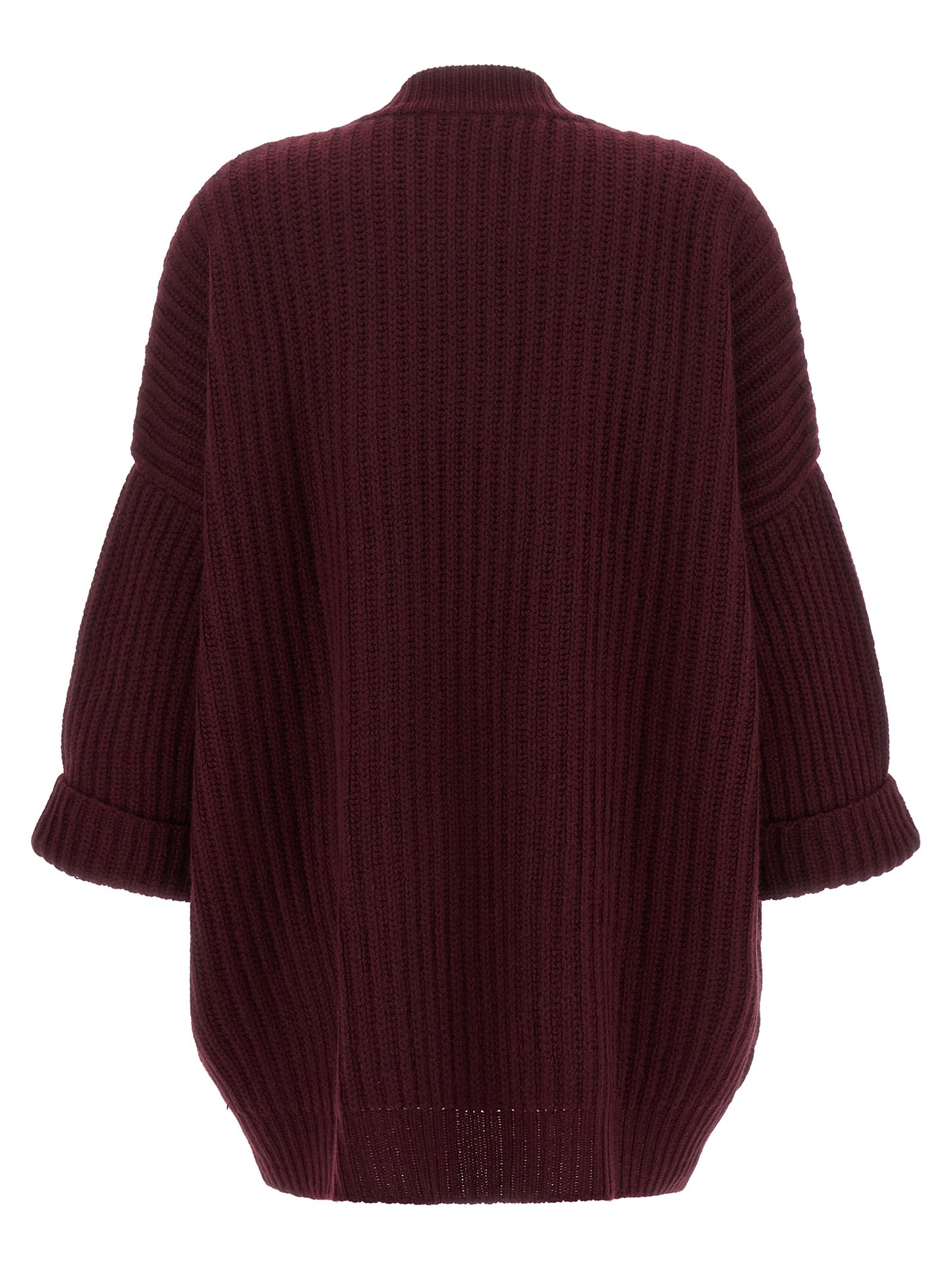 BE YOU Women's Relaxed Fit Wide Oversized Cashmere Cardigan - Bordeaux