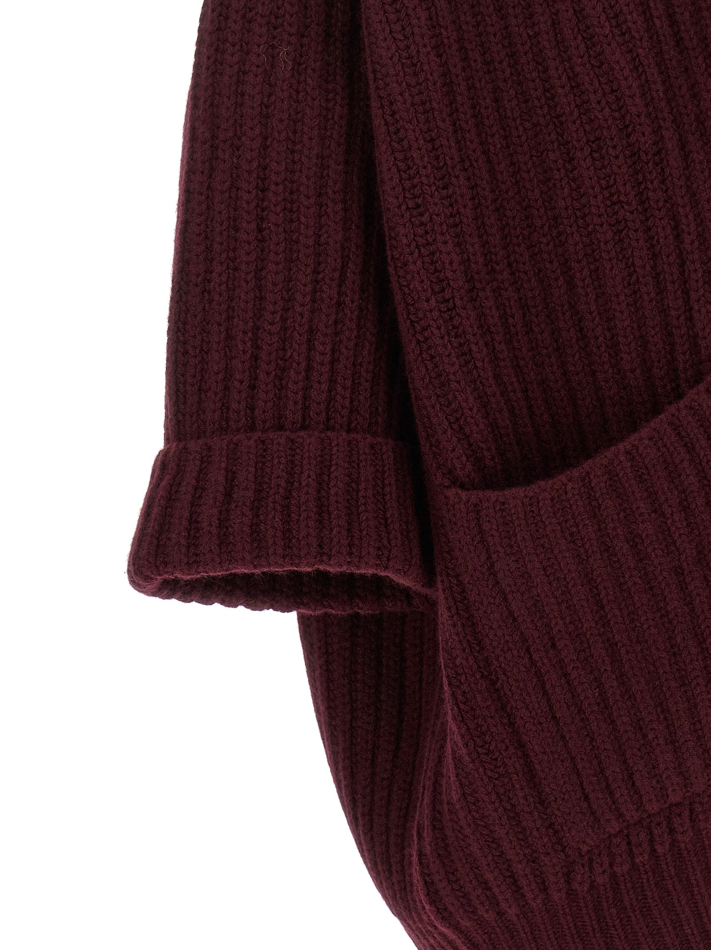 BE YOU Women's Relaxed Fit Wide Oversized Cashmere Cardigan - Bordeaux