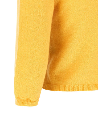 BE YOU Women's Cashmere Cardigan - Bicolour Pearl Yellow
