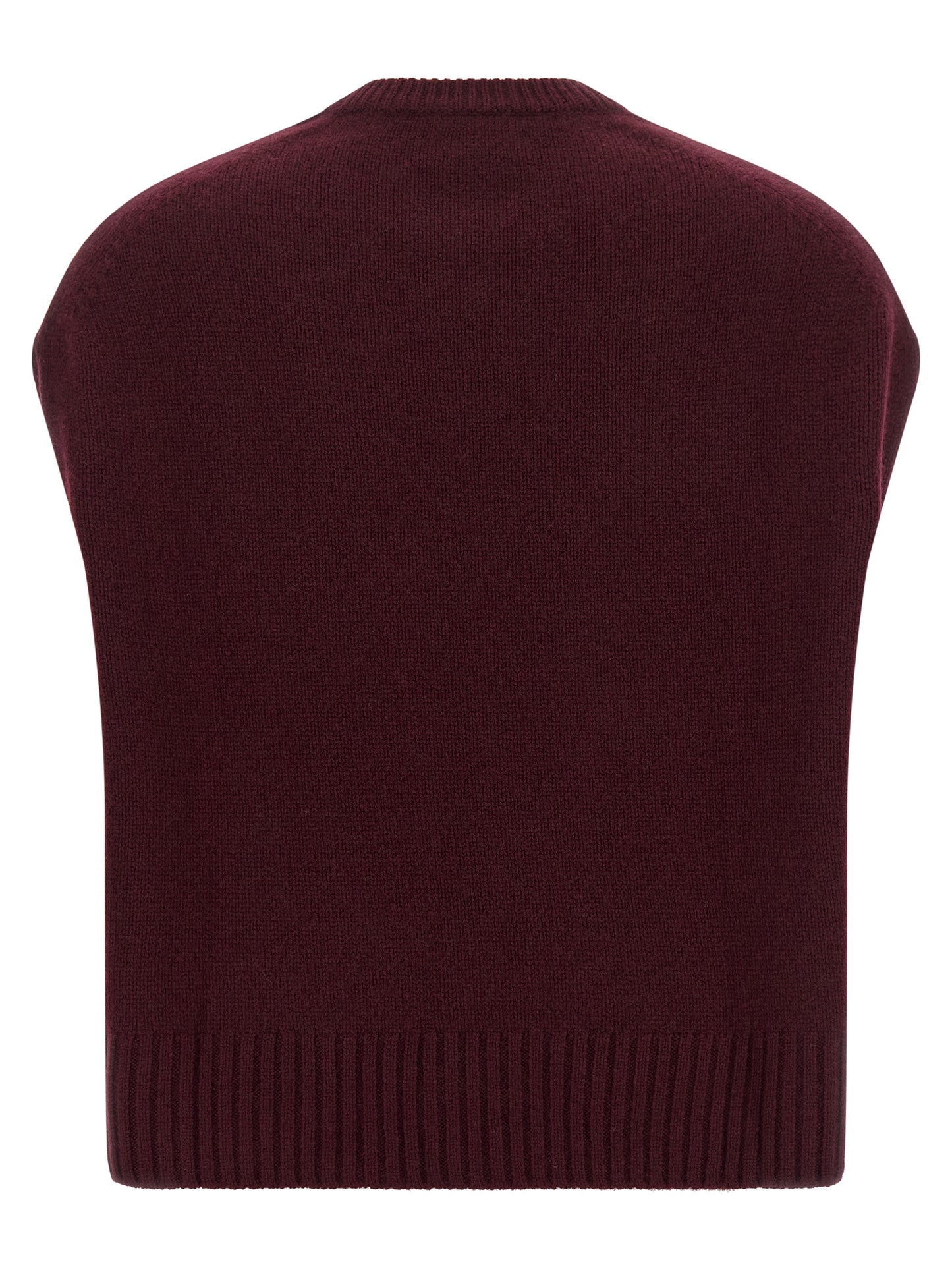 BE YOU Women's Crew Neck Cashmere Vest - Bordeaux Burgundy