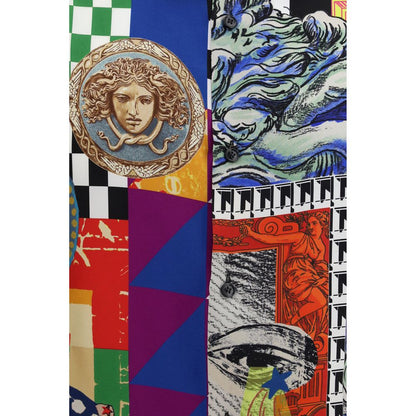 Versace Medusa Men's Regular Fit Long-Sleeve Silk Twill Shirt - Multicolor Patterned Print