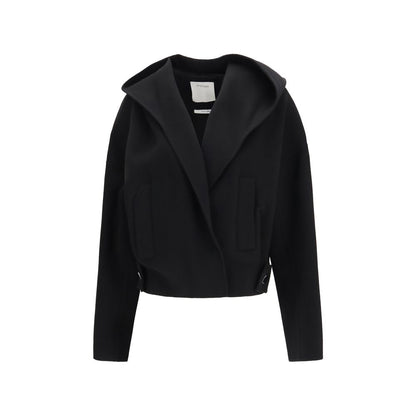 Overcoat by Max Mara for women in virgin wool black features a cosy chic silhouette, artfully detailed with a sophisticated v-neck shawl-collar neckline and premium for a cosy chic finish.