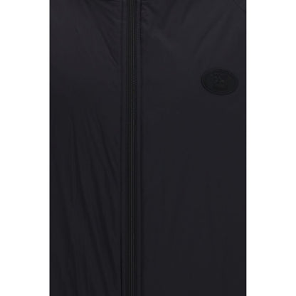Hooded Windbreaker Jacket by Burberry for men in nylon & silicone black & signature features an enduring silhouette, showcasing technical lightweight, pockets, hooded & windproof and a sophisticated hooded neckline for a truly enduring aesthetic.
