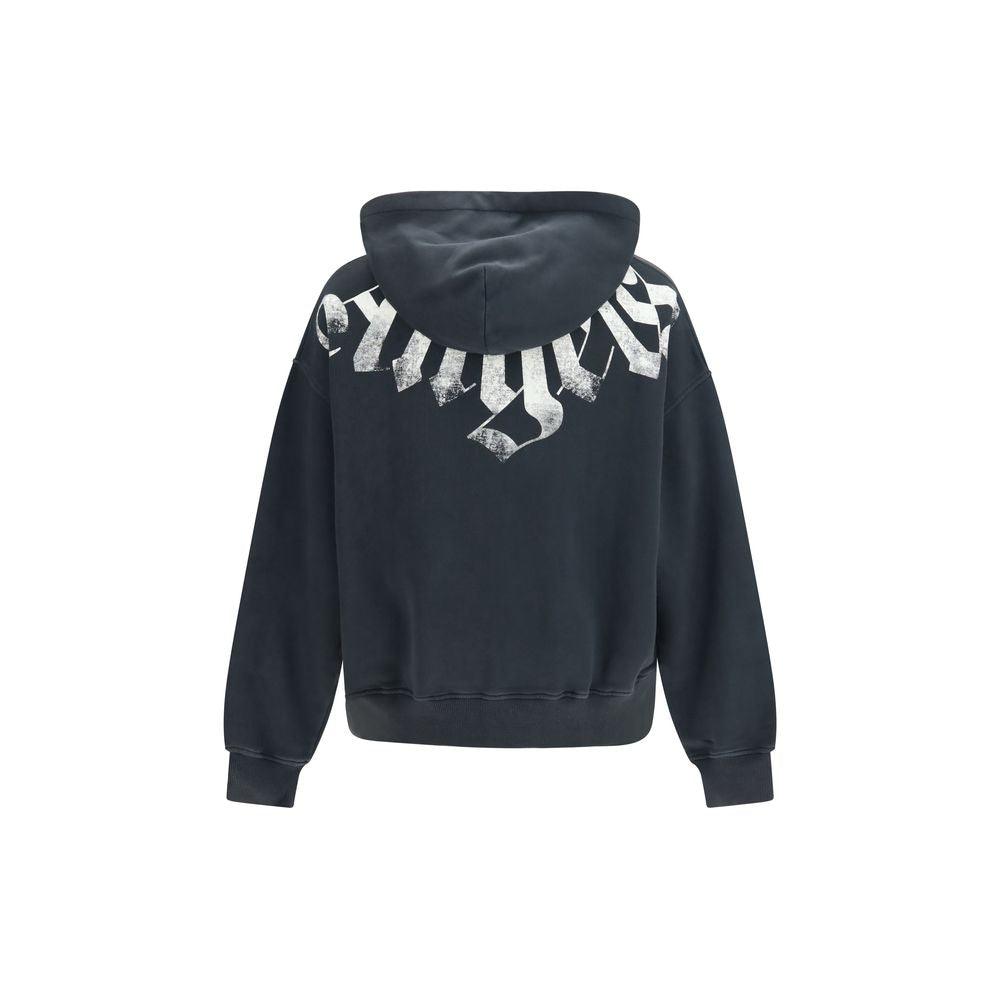 Sweatshirt Hoodie by Palm Angels for men in cotton black features a slouchy chic silhouette, detailed with a slouchy chic and a signature hooded neckline for an elevated aesthetic.
