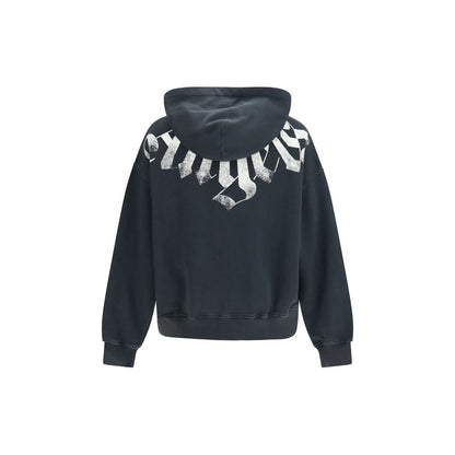 Sweatshirt Hoodie by Palm Angels for men in cotton black features a slouchy chic silhouette, detailed with a slouchy chic and a signature hooded neckline for an elevated aesthetic.