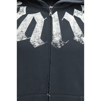 Sweatshirt Hoodie by Palm Angels for men in cotton black features an dramatic silhouette, showcasing a sophisticated hooded neckline and dramatic for a refined, modern aesthetic.