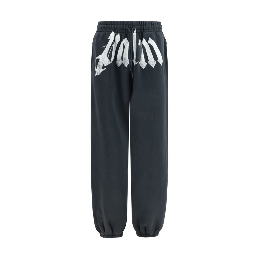 Jogger Sweatpants by Palm Angels for men in cotton gray & print features an sporty relaxed-fit, regular-fit & wide with a and long, showcasing sporty .